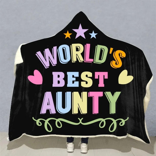 World's Best Aunty Hooded Blanket - Blanketale
