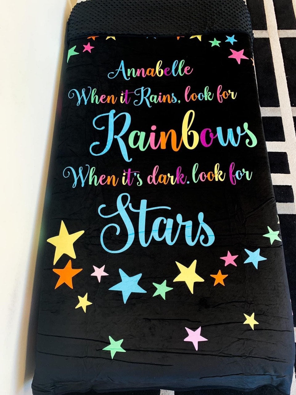 Rainbow & Stars Mink Blanket